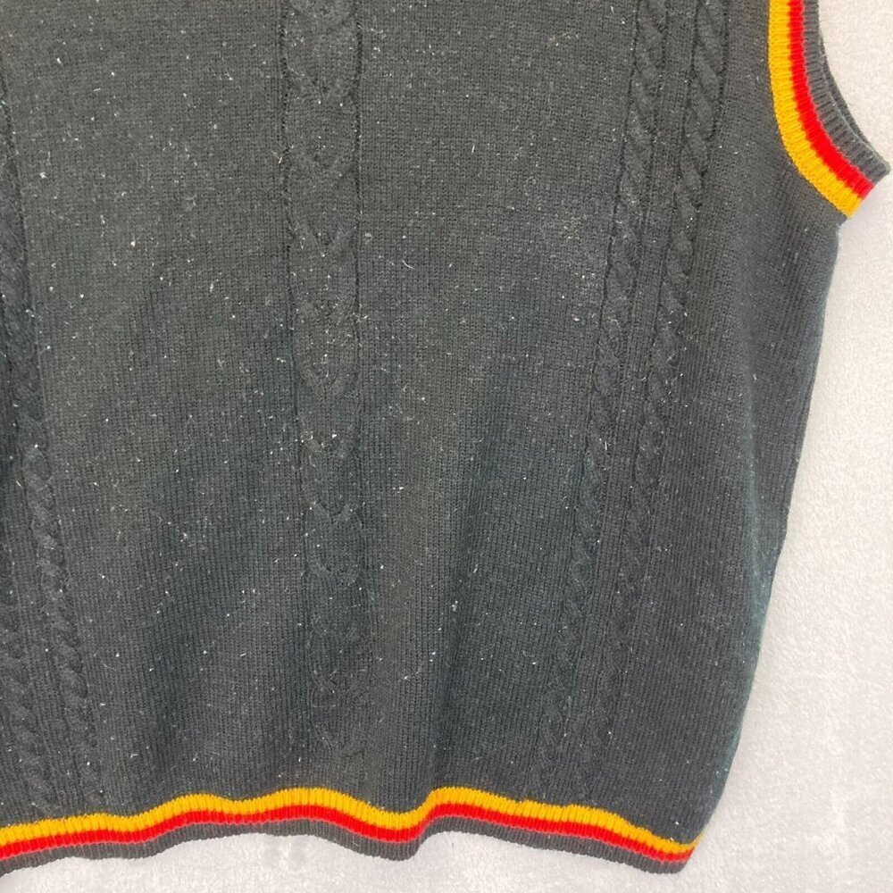 Delf USA‎ Vintage Knit Sweater Vest Mens XL Black Red Hip Hop Retro 90s Y2K - Picture 6 of 13